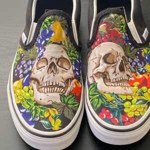 Vans Skull and Fruit Slip-On Shoes